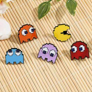 Pac-Man & Ghosts Metal Enamel Pin Set